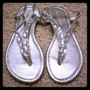 Silver Blingy Flip Flops